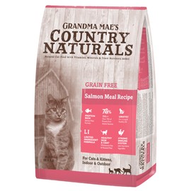 Grandma Mae’s Country Naturals Dry Cat Food, Grain Free Formula, Salmon, Slow Cooked & Nutrient Dense, Made in USA, 6 LB Bag