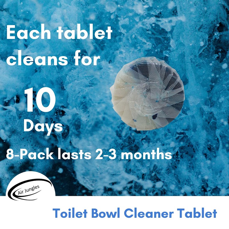 Air Jungles Automatic Toilet Bowl Cleaner Tablets (8 Count), Extra