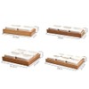 WENMAQIN Ceramic Snack Bowls with Bamboo Tray Set,Divided Serving Bowls