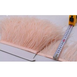 FeatherParadise Blush Ostrich Feather Trims Fringes Sewn on Feather 1 Yard  (USA Seller)