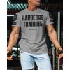 Hardcore Training Workout Shirts for Men Motivational Gym Shirt (Hardcore