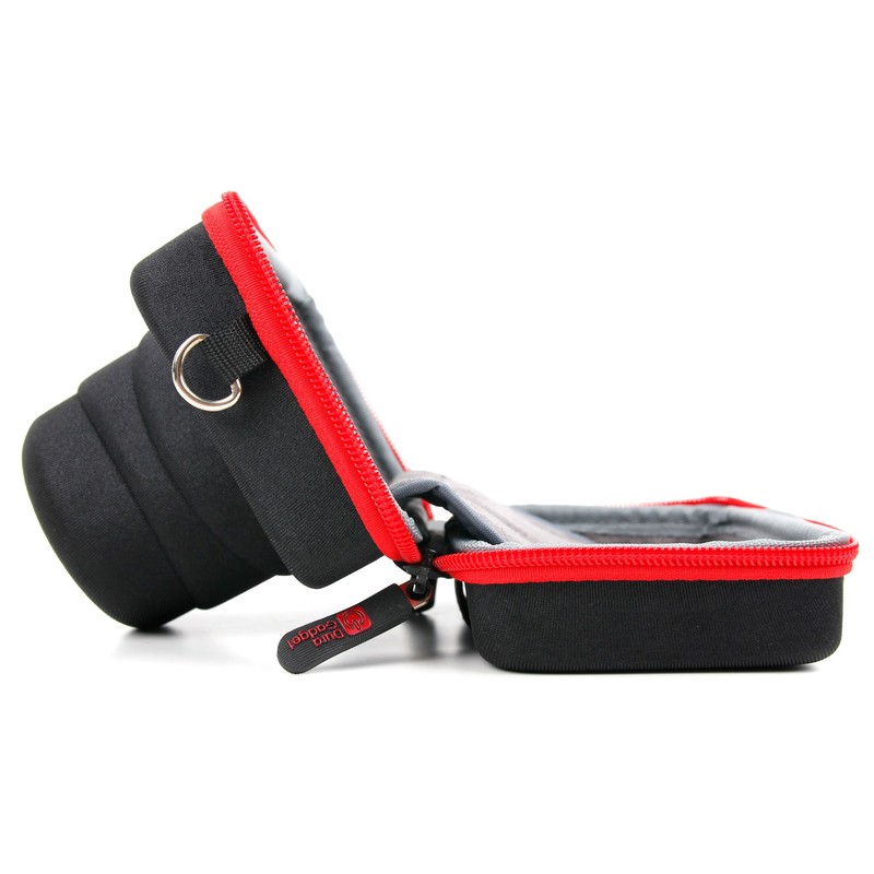DURAGADGET Protective Shock-Absorbing Case (Black & Red) with Suede Lining