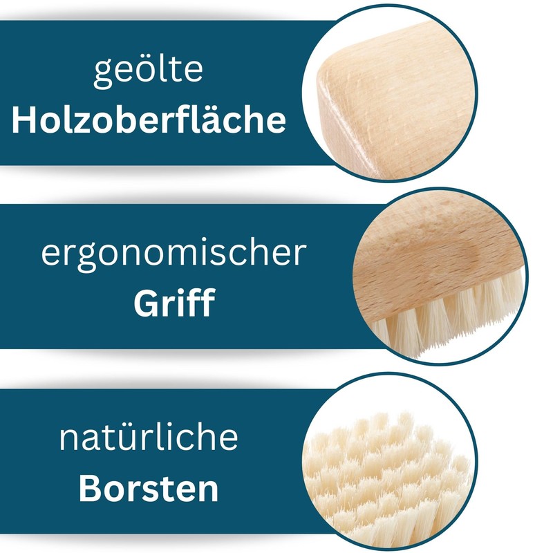 Remos Hand Brush Doctors Brush Soft Natural Bristles Made of