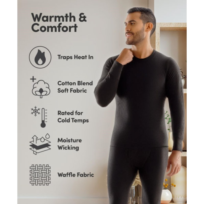 Fruit of The Loom Men's 3-Pack Recycled Waffle Thermal Underwear