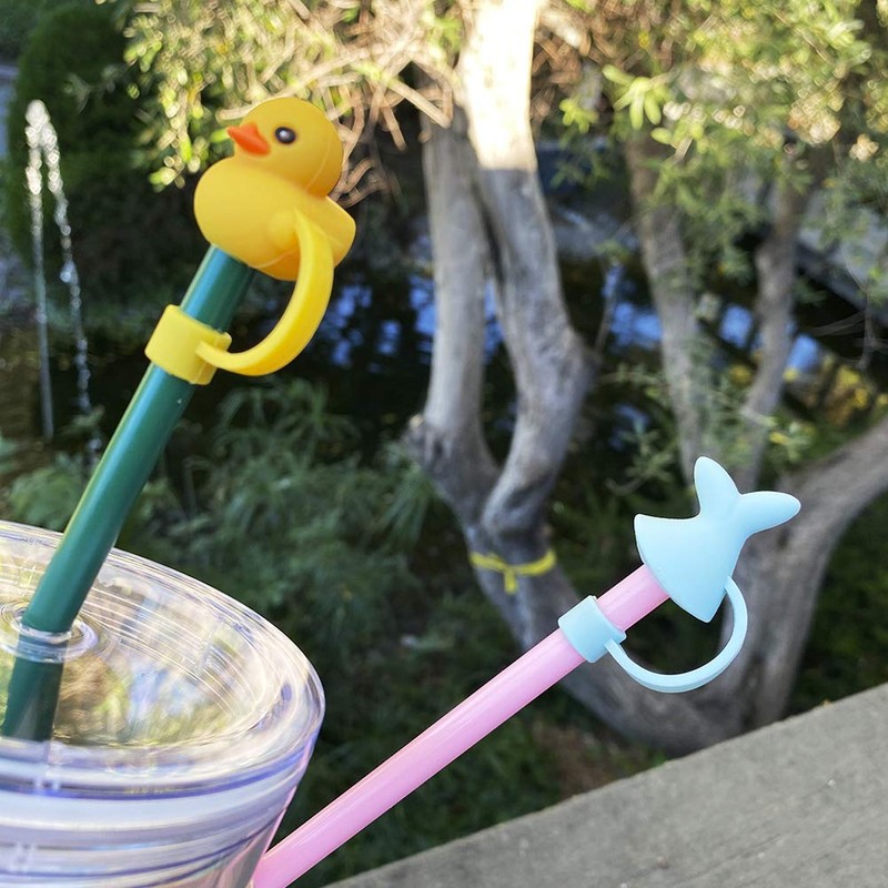 Lemonadeus Silicone 4PCS Straw Tips Cover Reusable Drinking Straw Tips