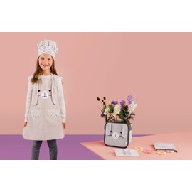 Now Designs Jubilee Daydream 100% Cotton Kids Apron and Chef Hat Set, Child Apron with 2 Pockets, Bunny