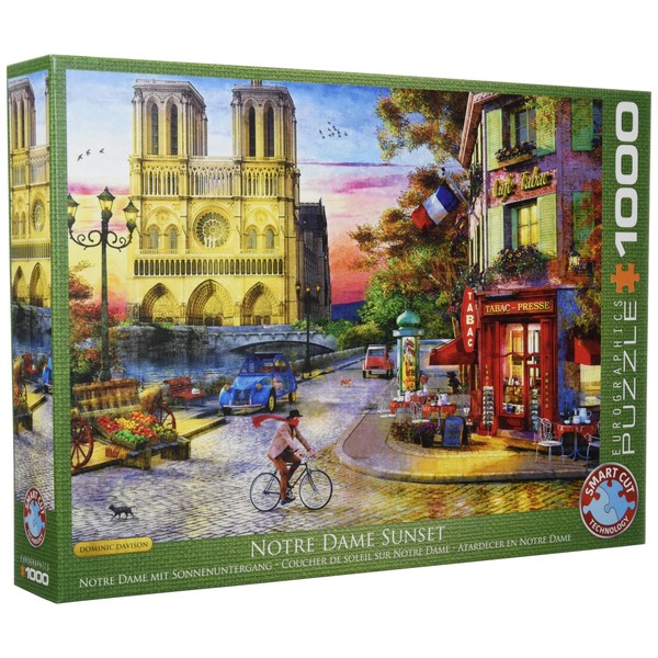 EuroGraphics Notre Dame by Dominic Davison 1000-Piece Puzzle , Green