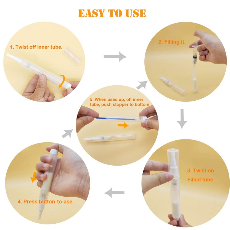 URGINO 3 Pack 6ml Refillable Touch Up Paint Pens, Empty