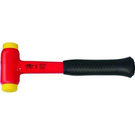 Eulenbach vollisolierter Schonhammer 745-25 – Rückschlagfreier Hammer mit auswechselbarem Kopf, isoliert bis 1000 V, 25 mm Kopfdurchmesser 491221
