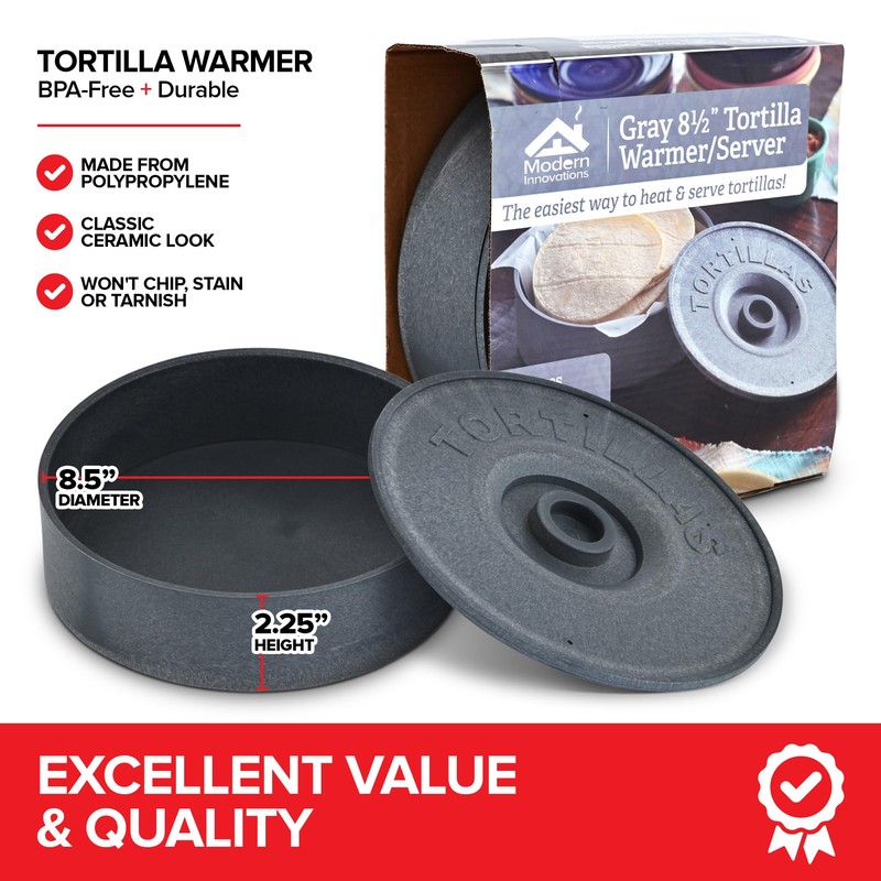 8.5" Large Tortilla Warmer, Dishwasher & Microwave Safe Tortilla Holder