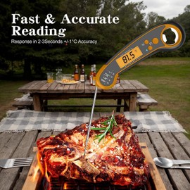 Temperature Gauge for Cooking Meat | Portable Grilling Temperature Gauge | Food Cooking Temperature Gauge, Waterproof Meat Temperature Gauge for Kitchen Baking, BBQ