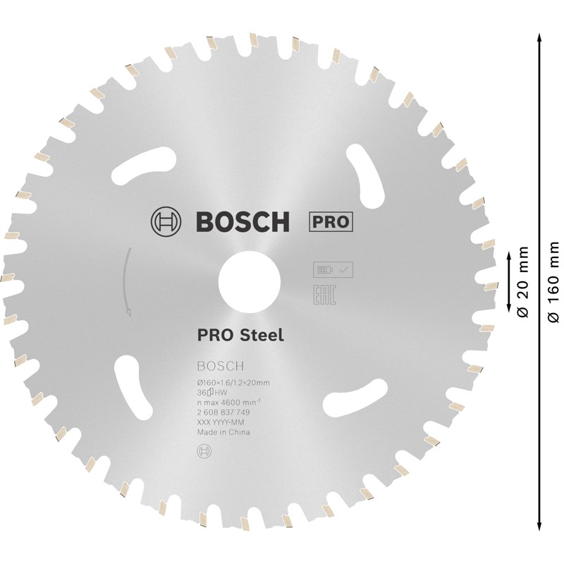Bosch 1 x Pro Steel Circular Saw Blades for Cordless
