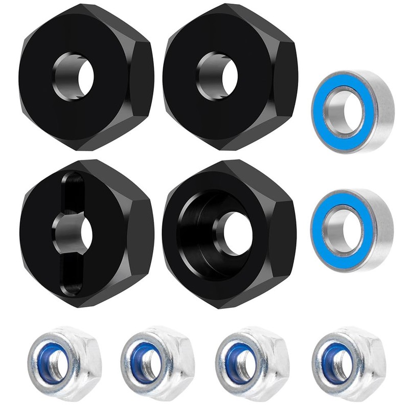 MOHERO 4Pcs 12mm Wheel Hex Hub Adapters Aluminum Alloy Wheel