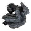 Ebros Gothic Horned Spell Reading Gargoyle Ward Figurine Sculpture Scholar