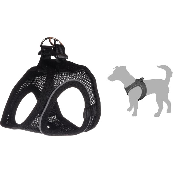 Flamingo Step-Go Bento Harness - Black, XXS (A:22-23cm, W: 24-25cm,