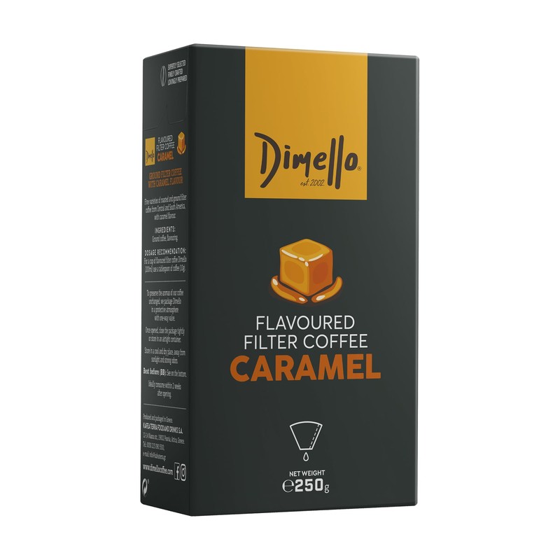 Dimello Caramel Flavoured Ground Coffee, 250g - Exquisite Filter Blend