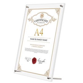 Acrylic Frame A4 Picture Frame Picture Frame Painting Poster Appreciation Letter Award Frame Gift Stand Type