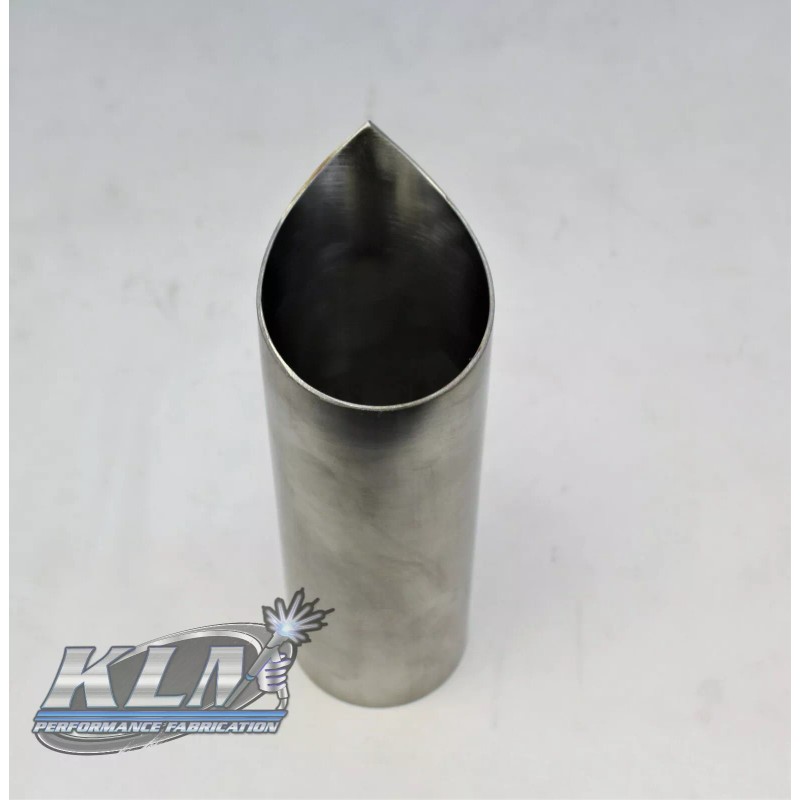 KLM Tear Drop Exhaust Tip 1.5" Stainless Steel With Aluminum