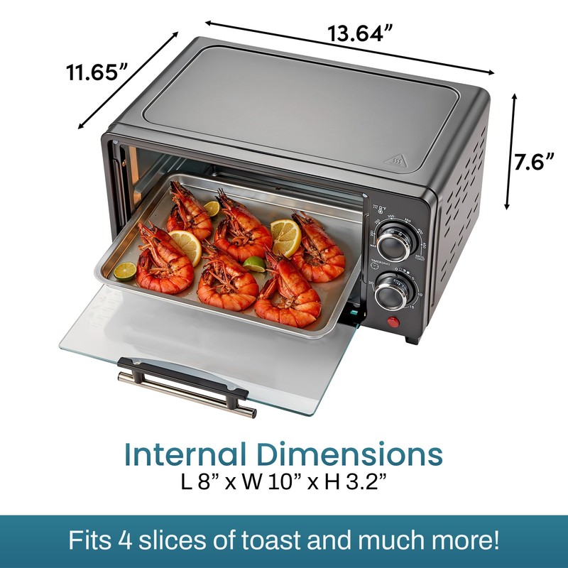 Elite Gourmet ETO490 9L/4 Slice Countertop Toaster Oven with 30-Minute