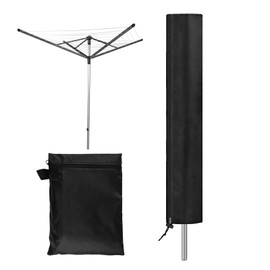 Wäschespinne Schutzhülle 168cm X 16cm X 16cm, 420D Oxford Wäschespinne Abdeckung Wasser- und Winddichte, UV-Schutz Schutzhülle für Wäscheschirme mit Reißverschluss, Allwetter Ganzjährig (Schwarz)