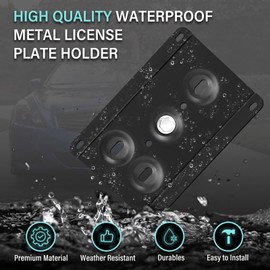 Front License Plate Frame Compatible with Volvo XC90/EX90 2016-2025 Volvo XC40 2019-2023 No Drill Tow Hook License Plate Holder, Car Tag Bracket, Bumper Relocator Adapter Kit