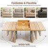 Bamboo Couch Arm Tray Table with Built-in Cup Holder, Foldable