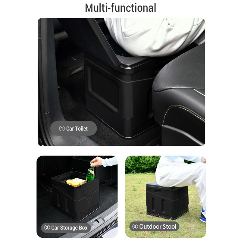 Portable Folding Toilet Outdoor Camping Potty with Lid for Camping