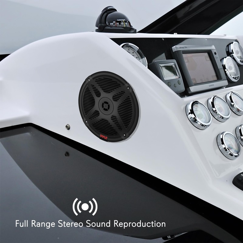 Pyle Dual 6.5’’ Water-Resistant Marine Speakers with Wireless RF Streaming