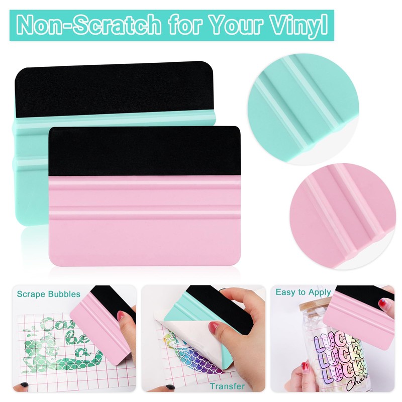 WRAPXPERT Vinyl Squeegee Tool,2 Pack Squeegees for Vinyls Pink and