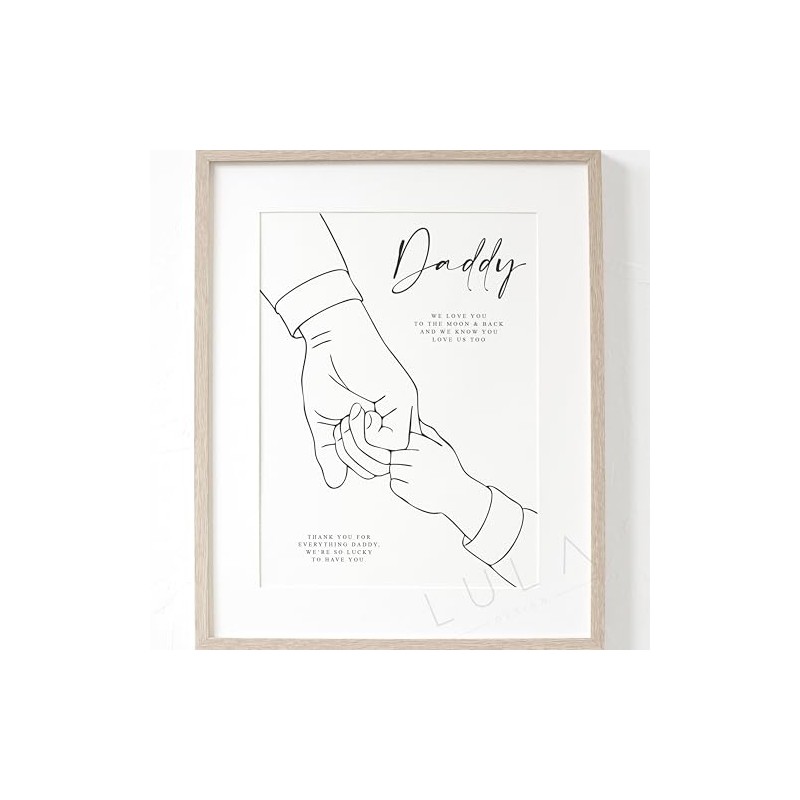 A4 Fathers Day Print Line Drawing Daddy Hand Holding Print