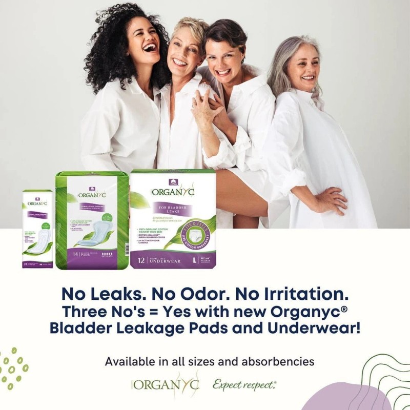 Organyc - 100% Organic Cotton Inside and Out Incontinence Pads