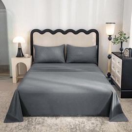 STFRBTH Queen Bed Sheet Set - 4 Piece Brushed Microfiber Bedding - Luxury, Soft, Breathable, Shrinkage and Fade Resistant Sheet Set, Dark Grey