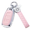 SHANGHONG for Hyundai Key Fob Cover with Keychain Genuine Leather