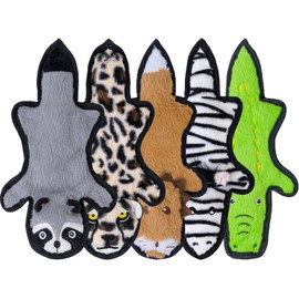 SHARLOVY No Stuffing Dog Toys Crinkle Squeaky, Long Lasting Chews for Aggressive, Durable Plush Dog Puppy Chew Toys for Teething, with 6 Tough Layers 