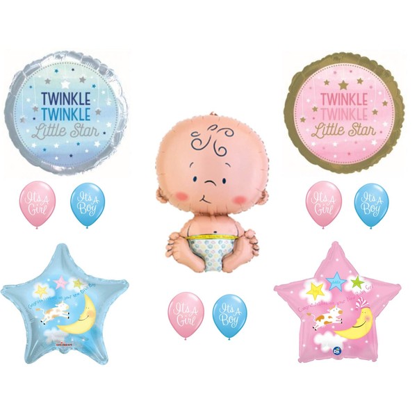 Twinkle Twinkle Little Star Wonder What You Are Gender Reveal Balloons Decoration Supplies Baby