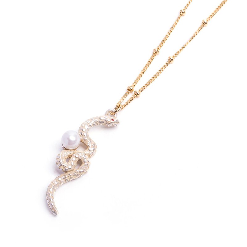 Palnart Poc: Serpence Necklace NE488, Pewter