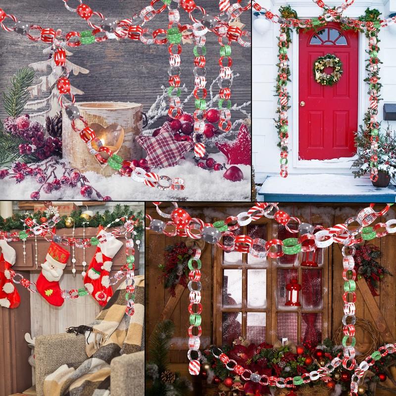 MIAHART 600Pcs Merry Christmas Paper Chains Festive Craft Paper Links