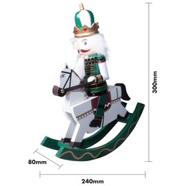 Nutcracker Horseman Christmas Decoration 30cm Height - Wonderfully Festive with Vibrant Colour Detail