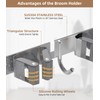 Broom Holder Over The Door-304 Stainless Steel Mop and Broom