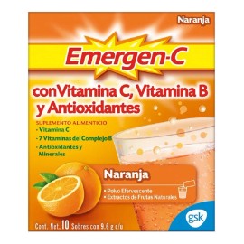 Suplemento Alimentar de Vitamina C Emergen-C Sabor Naranja 2 pack 10 Sobres cada