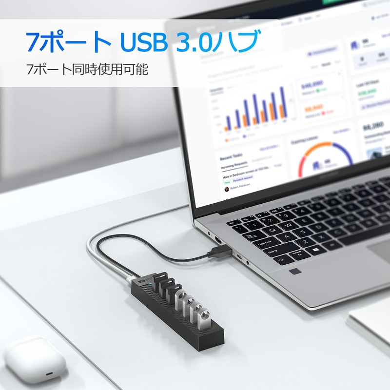 SAN ZANG MASTER 7-Port USB3.0 Hub, 19.7 inches (50 cm),