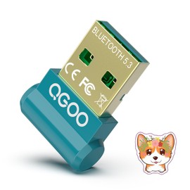 USB Bluetooth Adapter for PC - QGOO Bluetooth Dongle 5.3 EDR, Wireless Receiver for Desktop Computer Laptop Bluetooth Adapter5.3-V35.646.10 Green10