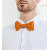PenSee Mens Solid Orange Bowtie Woven Self Tie Bow Ties