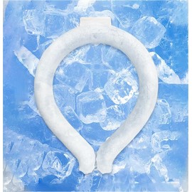 Ice Collar，Neck Cooling Tube | Wearable Cooling Neck Wraps for Summer Heat I Hands Free Cold Pack | Reusable Neck Coole (White)