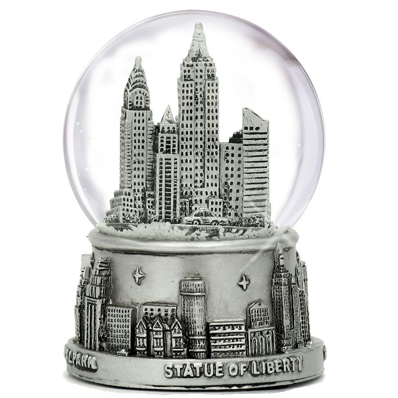 New York City Snow Globe NYC Souvenir 3.5 Inches Silver