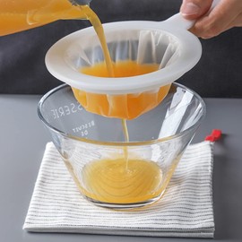 2-Piece 200-Mesh Ultra-Fine Juice Strainer Set, Smooth Fine Mesh for Soy Milk, Juice, Wine, Multi-Purpose Kitchen Strainer with Non-Slip Handle for Home & Commercial Use