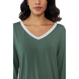 Amorbella Cooling Pyjamas for Women Bamboo Pajamas Set Hot Flashes Nightwear(Olive, Medium)