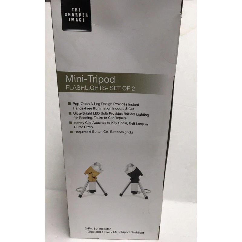 THE SHARPER IMAGE SET OF 2 MINI-TRIPOD HI-PR LED FLASHLIGHTS