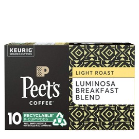 Peet’s Coffee Luminosa Breakfast Blend K-Cup Coffee Pods for Keurig Brewers, Light Roast, 10 Pods