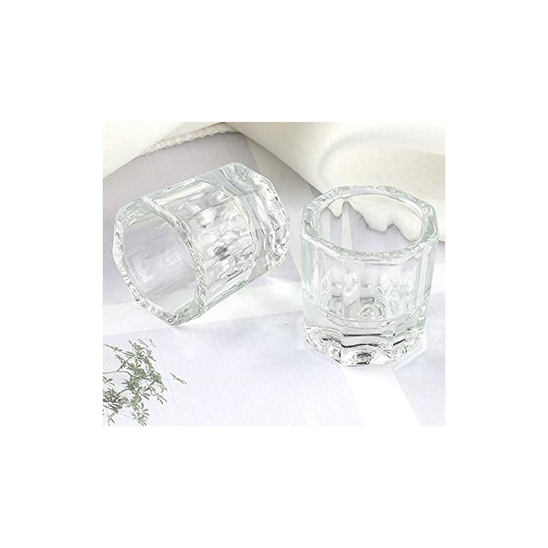 PandaSpa 2 Pieces Dappen Dish Crystal Bowl Glass Acrylic Nail